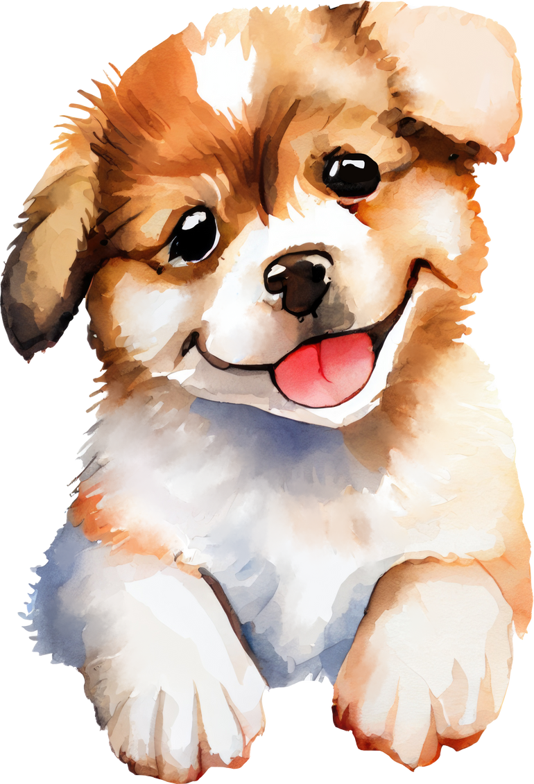 Cute Puppy Dog Watercolor
